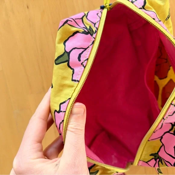 BAGGU Floral Pink and Green Cosmetic Bag - Picture 3 of 5